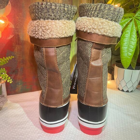 DREAM PAIRS Women's Mid Calf Winter Snow Boots, 6 M US, Brown - Picture 8 of 12